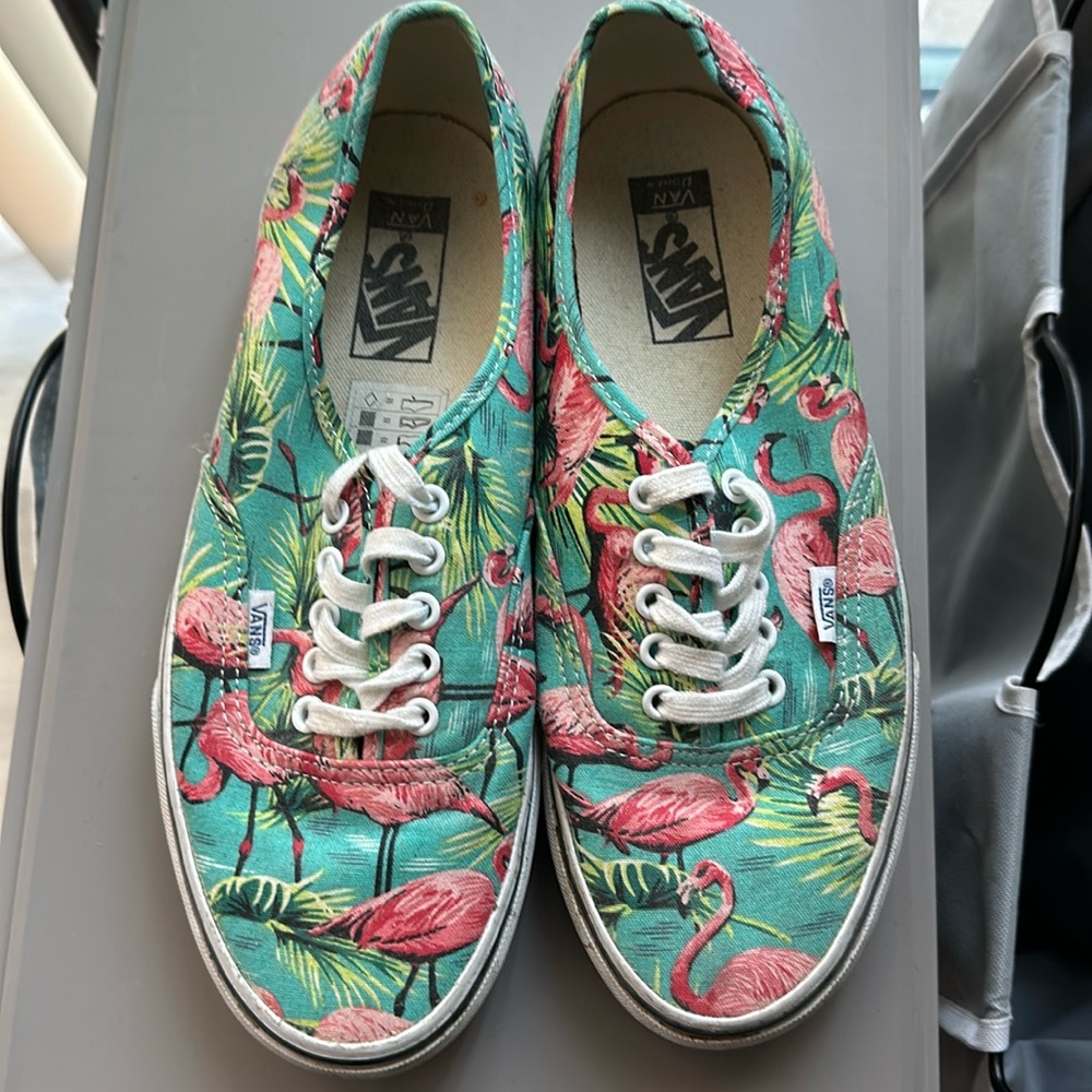 Pink and teal Flamingo Vans